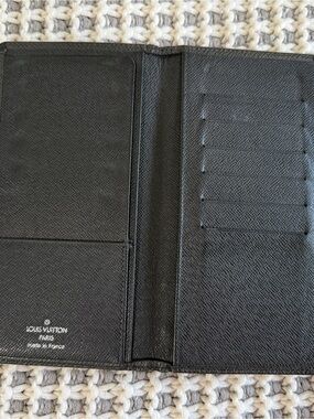 Louis Vuitton Black Textured Long Card Holder Wallet